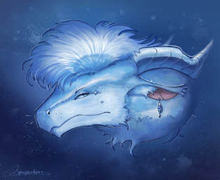 abstract_background ambiguous_gender blue_background blue_body blue_eyes blue_fur blue_hair cheek_tuft ear_piercing ear_ring facial_tuft feral frown fur hair horn inner_ear_fluff looking_at_viewer piercing ring_piercing simple_background snout solo tuft whiskers ququshkas mythology wings_of_fire winter_(wof) dragon furred_dragon furred_scalie icewing_(wof) mythological_creature mythological_scalie scalie blue_theme hi_res shaded signature