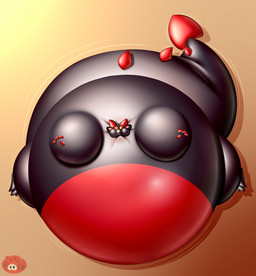 air_inflation ambiguous_gender anthro belly belly_expansion big_belly big_cheeks big_tail black_body black_ears black_tail body_inflation bulging_eyes cheek_expansion claws expansion front_view horn huge_belly huge_cheeks huge_tail hyper hyper_belly hyper_cheeks hyper_inflation hyper_tail immobile inflation logo motion_lines multicolored_body puffed_cheeks red_body red_eyes red_horn red_inner_ear simple_background solo spherical_inflation tail tail_expansion tan_background text two_tone_body yellow_sclera kittypooka chikn_nuggit mythology fwench_fwy_(chikn_nuggit) dragon mythological_creature mythological_scalie scalie 2025 artist_logo artist_name colored digital_media_(artwork) hi_res shaded nonbinary_(lore)