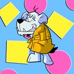 anthro clothing coat feral male solo the_mumbly_show topwear trenchcoat pembrokewkorgi hanna-barbera laff-a-lympics mumbly canid canine canis domestic_dog humanoid mammal 1:1 hi_res