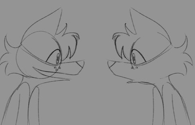 anthro bodily_fluids femboy kissing male male/male saliva saliva_string selfcest side_view square_crossover bunibelol animated animated_gif black_and_grey guide_lines line_art monochrome short_playtime