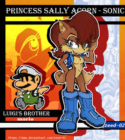 anthro boots brown_body brown_fur brown_hair brush brushing brushing_hair clothing duo female footwear fur green_clothing green_overalls hair hat headgear headwear male meme_face overalls personal_grooming shoes standing styling_hair t-pose text topwear vest white_clothing white_hat white_headwear zeed_02 archie_comics mario_bros nintendo sega sonic_the_hedgehog_(archie) sonic_the_hedgehog_(comics) sonic_the_hedgehog_(series) mario sally_acorn human mammal rodent sciurid tree_squirrel english_text url