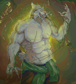 anthro claws clothed clothing fur grey_body grey_fur looking_at_viewer male muscular nipples pawpads pecs pink_nose simple_background smile solo sweater sweater_around_waist tail teeth tongue topwear tuft whiskers artjackal disney zootopia pawbert_lynxley canada_lynx felid feline lynx mammal hi_res