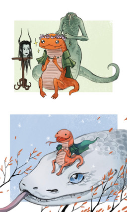 3_fingers 5_fingers ambiguous_gender anthro apode arms_bent bent_legs big_head biped black_hair blue_background blue_body blue_eyes border breasts cape clothing contiguous_snout cute_fangs disembodied_head dot_eyes earless excited extreme_size_difference falling_leaves fangs featureless_breasts female feral fingers flower flower_crown forked_tongue furniture green_background green_cape green_clothing group hair hands_together happy head_on_table headless horn humanoid_face legless long_hair long_tongue looking_at_another looking_at_viewer neck_stump nude open_mouth orange_body orange_scales plant plantigrade scales semi-anthro serpentine sharp_teeth short_legs short_tail simple_background simple_eyes sitting sitting_on_another sitting_on_head size_difference smile snout snowflake standing star_(shape) straight_hair table tail tapering_tail teal_body teal_eyes teal_scales teeth thick_tail tongue tongue_out tree trio ventral_scales white_body white_border white_scales wide_crotch lowstrear elden_ring fromsoftware zorayas draconcopode legged_snake manserpent naga reptile scalie snake absurd_res colored hi_res multiple_scenes shaded sketch female_(lore)
