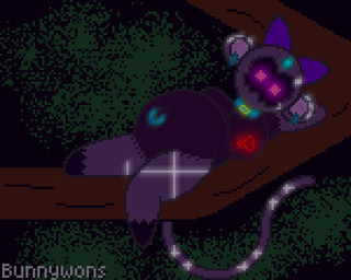 anthro belly_piercing collar female glowing glowing_eyes glowing_markings heartless_symbol looking_at_viewer markings pregnant solo bunnywons disney kingdom_hearts mayternity mayternity_2026 square_enix heartless mammal primate sniperwild 5:4