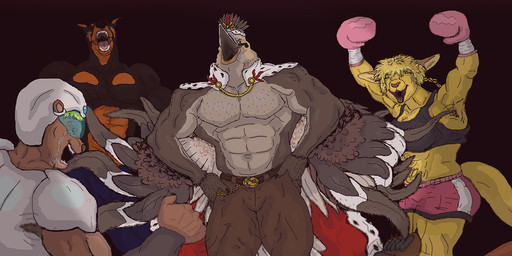 abs anthro armor beak belt black_body black_fur black_nose blonde_hair bodily_fluids bottomwear boxing_gloves breasts brown_bottomwear brown_clothing brown_nose brown_pants clothed clothed_anthro clothed_female clothed_male clothing crying_laughing eyes_closed feathers feet female fur group hair hands_on_hips handwear headgear helmet laugh male midriff multicolored_body multicolored_feathers multicolored_fur muscular muscular_anthro muscular_female muscular_male navel open_mouth open_smile orange_body orange_fur pants pecs smile tail tears tickle_fetish tickling tickling_armpits tickling_belly tickling_feet tickling_toes toes topless topless_anthro topless_male yellow_body yellow_fur animagusurreal adam_'streamline'_catabay bruce_roolan dobes_'guard_dog'_gillis king_kookaburra roxie_roolan avian bird canid canine canis coraciiform dobermann domestic_dog kangaroo kingfisher kookaburra macropod mammal marsupial mustelid otter pinscher