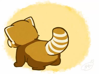 biped brown_body brown_fur chibi dot_eyes feral fur simple_background simple_eyes solo text shi_nominmin ailurid mammal red_panda 2020 4:3 animated japanese_text no_sound short_playtime video