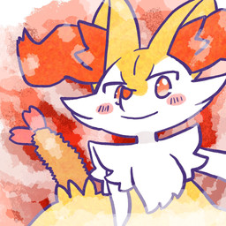 ambiguous_anthro ambiguous_gender anthro biped blush blush_stickers closed_smile food front_view looking_at_viewer mouth_closed no_pupils object_in_tail shrimp_(food) simple_background smile solo tail annyui0611 nintendo pokemon braixen canid generation_6_pokemon mammal pokemon_(species) 1:1 2024 bust_portrait digital_drawing_(artwork) digital_media_(artwork) hi_res japanese_description portrait translated_description