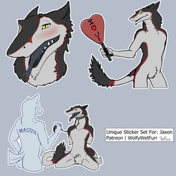 anthro bdsm blush collar duo emote happy leash male master nude petplay roleplay sign smile solo tail text wolfywetfurr_(artist) ych_(character) sergal 1:1 english_text hi_res
