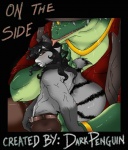 alligator alligatorid anthro body_hair clothed clothing comic crocodilian darkpenguin duo english_text facial_hair grope hair happy_trail landon_(darkpenguin) licking male male/male mammal mustache otis_(darkpenguin) partially_clothed procyonid raccoon reptile scalie text tongue tongue_out