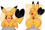 anthro anthrofied anus areola blush blush_lines bodily_fluids breast_play breasts butt cleft_tail clothing cosplay_pikachu_(costume) cum cum_on_face dipstick_ears dipstick_tail duo ear_markings eyebrow_through_hair eyebrows eyelashes eyes_closed female first_person_view fur genital_fluids genitals hair heart_symbol heart_tail male male/female markings motion_lines multicolored_ears multicolored_tail nipples open_mouth penetration penis pokemorph red_cheeks sex sweat tail tail_markings titfuck tongue translucent translucent_hair vaginal vaginal_penetration yellow_body yellow_fur blackmore nintendo pokemon cosplay_pikachu_(character) fan_character kanna_(joaoppereiraus) pikachu_libre generation_1_pokemon pikachu pokemon_(species) absurd_res hi_res