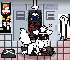 anthro bdsm bedroom_eyes blush bondage bound breasts breath clothing coat crossgender duo featureless_breasts female female_on_humanoid female_on_top gameplay_mechanics gas_mask group heart_symbol imminent_sex lab_coat laboratory male male/female mask narrowed_eyes on_top ribbon_bondage ribbons seductive shy substance_intoxication tempting text topwear pfluffyskeleton changed_(video_game) dr._k_(changed) lin_(changed) puro_(changed) canid canine canis goo_creature humanoid hybrid mammal wolf animated