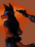 anthro beaten blindfold blood bodily_fluids bound clothed clothing duo gore gun gunpoint handgun male nosebleed ranged_weapon revolver sensory_deprivation snuff speedpaint tail topless weapon white_blindfold thekyleishere skift canid canine cross_fox fox human mammal red_fox true_fox