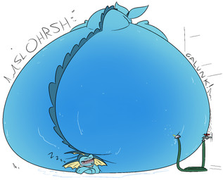 anthro belly belly_expansion big_belly blue_body expansion female hose hose_inflation huge_belly hyper hyper_belly hyper_inflation immobile inflation liquid_inflation simple_background sleeping solo water_ballooning water_inflation white_background thatoneaceguy nintendo pokemon eeveelution generation_1_pokemon pokemon_(species) vaporeon 2024