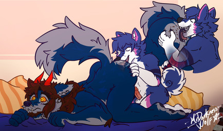 anal anthro balls big_butt butt duo erection flustered genitals humanoid_genitalia humanoid_penis male male/male oral penis raised_tail rimming rimming_male sex size_difference tail mrdarknesswolf mythology mrdarknesswolf_(character) neillen canid canine canis demon domestic_dog husky hybrid mammal mythological_canine mythological_creature nordic_sled_dog spitz werecanid werecanine werecreature werewolf wolf hi_res