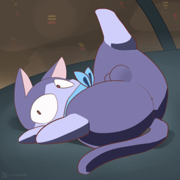 anus balls big_eyes feral fur genitals lying male multicolored_body multicolored_fur on_back presenting solo tail two_tone_body two_tone_fur window godforgiveme4 orbitals domestic_cat felid feline felis mammal 1:1 hi_res watermark