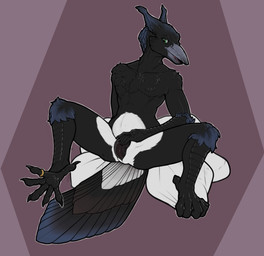 5_fingers 5_toes abdominal_bulge animal_genitalia anthro autopenetration avian_feet beak black_body black_penis bodily_fluids claws cloaca cloacal cloacal_masturbation cloacal_penetration cum cum_in_own_cloaca cum_in_self cum_inflation cum_inside curling_toes digit_ring feathers feet finger_claws fingers genital_fluids genitals inflation jewelry male masturbation penetration penile penile_autopenetration penile_masturbation penile_penetration penis penis_in_cloaca plantigrade ring scuted_arms scuted_legs scutes selfcest spread_toes square_crossover tail tail_feathers tapering_penis toe_claws toe_ring toes whiskerdoodles kyril_magnus avian bird absurd_res hi_res