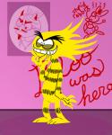 4_fingers black_eyes fingers fur graffiti male on_model photo smile solo yellow_body yellow_fur spookaboo cartoon_network foster's_home_for_imaginary_friends bendy_(fhfif) madame_foster imaginary_friend