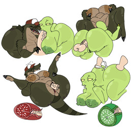 anthro areola bald baseball_cap belly belly_overhang belt big_breasts big_tail blotchy_areola bodily_fluids bottomwear breasts brown_hair butt butts_touching cervical_contact claws cleavage clothed clothing cockslap cum cum_in_uterus cum_in_vagina cum_inside digitigrade elderly elderly_female eye_bags eyebrow_piercing eyebrow_ring eyelashes facial_piercing feet fellatio female female/female finger_claws fingers fupa genital_fluids golden_fangs green_body green_scales group hair hand_on_breast hat headgear headwear holding_both_breasts holding_both_legs hug huge_breasts impregnation internal internal_fellatio internal_vaginal jewelry lidded_eyes male male/female mature_female multicolored_body multicolored_hat multicolored_scales navel nipples no_pupils non-mammal_breasts not_furry oral overweight overweight_anthro overweight_female ovum penetration penile piercing red_clothing red_hat red_headwear ring_piercing scales sex sharp_teeth shorts simple_background slap snout sperm_cell spiked_tail spikes spikes_(anatomy) spots spotted_butt tail tan_body tan_scales tear_trough teeth text thick_thighs three-quarter_view titfuck_fellatio toe_claws toes toothless_mouth trio two_tone_body two_tone_scales uterus vaginal vaginal_penetration white_background white_clothing white_hat white_headwear yellow_eyes yellow_sclera anonymous_artist comedy_central futurama cip grand_midwife sydney_(chilipeppers) alien alligator alligatorid amphibiosan crocodilian human humanoid mammal reptile scalie hi_res shaded simple_shading
