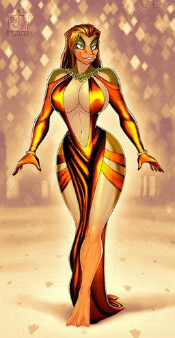abstract_background anthro approaching big_breasts bokeh bracelet breasts clothing cocktail_dress dress evening_gloves evening_gown feet female jewelry membrane_(anatomy) necklace orange_clothing orange_dress seductive sideless_dress small_waist smile solo toes webbed_feet wide_hips yellow_eyes juxtapex anatid anseriform avian bird duck hi_res