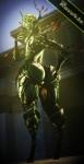2018 3d_(artwork) alien big_butt butt digital_media_(artwork) feet female fingers glowing hi_res humanoid leaf looking_at_viewer looking_back machine not_furry nude oberon_(warframe) pinup pose razorsz robot solo source_filmmaker tenno thick_thighs warframe