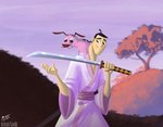 duo male male/male infinitetale00 cartoon_network courage_the_cowardly_dog samurai_jack courage_the_cowardly_dog_(character) samurai_jack_(character) beagle canid canine canis domestic_dog hunting_dog mammal scent_hound crossover