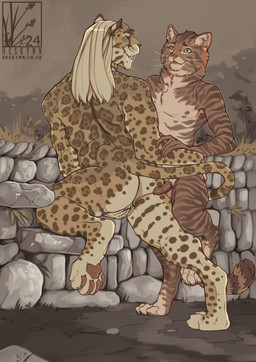 4_toes age_difference andromorph andromorph/male andromorph_anthro anthro anthro_on_anthro athletic athletic_anthro athletic_male balls bedroom_eyes biped bodily_fluids butt countershade_arms countershade_butt countershade_face countershade_feet countershade_fur countershade_legs countershade_neck countershade_torso countershading digitigrade duo ear_markings erection eye_contact eyebrows feet fingering fingering_self fingers foreskin fur genital_fluids genitals hair hand_on_another's_arm hand_on_another's_hip hand_on_arm hand_on_hip hindpaw humanoid_genitalia humanoid_hands humanoid_penis imminent_sex inner_ear_fluff intersex intersex/male intersex_anthro inviting long_hair looking_at_another looking_at_partner male male_anthro markings masturbation mature_andromorph mature_anthro mature_intersex monotone_hair multicolored_body multicolored_fur muscular muscular_andromorph muscular_anthro muscular_intersex narrowed_eyes nude nude_andromorph nude_anthro nude_intersex nude_male older_andromorph older_dom_younger_sub older_intersex on_one_leg open_mouth open_smile outdoor_nudity outside paws penis public public_nudity pupils seductive smile smiling_at_another smiling_at_partner spots spotted_body spotted_fur spotted_markings spotted_tail standing straight_hair striped_body striped_fur striped_markings striped_tail stripes tail tail_markings teeth text toes tuft vaginal vaginal_fluids vaginal_fluids_on_hand vaginal_masturbation vulva whiskers younger_male heskynn mil_(heskynn) felid feline felis jaguar mammal pantherine wildcat 2024 absurd_res artist_name dated english_description hi_res url watermark trans_(lore) trans_man_(lore)