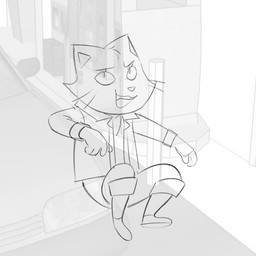 animated_gif anthro biped bottomwear clothing eyelashes eyeliner female footwear hair jacket makeup open_mouth pants shoes short_hair solo topwear whiskers itsdanfango jasmine_(itsdanfango) domestic_cat felid feline felis mammal 1:1 2024 2d_animation animated black_and_white monochrome short_playtime unfinished