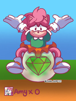 anthro big_diaper clothed clothing diaper embarrassed female huge_diaper hyper_diaper master_emerald soiled_diaper solo unclean_diaper used_diaper wearing_diaper doodle_pamp_danny sega sonic_the_hedgehog_(series) amy_rose eulipotyphlan hedgehog mammal 3:4 hi_res