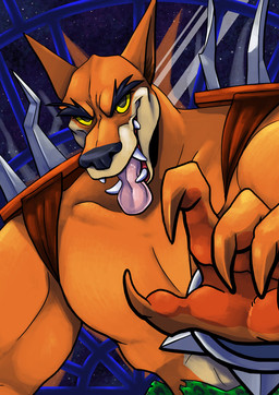 abs anthro black_eyes bottomwear bracelet claws clothing eyebrows fangs fur glass jewelry loincloth looking_at_viewer male mischievous_smile muscular muscular_anthro muscular_male open_mouth open_smile orange_body orange_fur pecs sharp_teeth shirtless shoulder_pads smile solo space space_station spiked_bracelet spiked_shoulder_pads spikes star tan_body tan_fur teeth thick_eyebrows tongue tongue_out window yellow_sclera shaggi activision crash_bandicoot_(series) tiny_tiger dasyuromorph mammal marsupial recently_extinct_species thylacine 2014