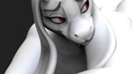 anthro anus big_breasts big_butt breasts butt cellulite claws female fur genitals horn overweight overweight_anthro overweight_female pubes pussy red_eyes solo tail toe_claws white_body white_fur bambookat undertale undertale_(series) toriel bovid caprine goat mammal monster animated hi_res huge_filesize no_sound webm