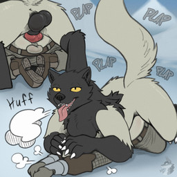 anal anal_penetration animal_genitalia anus backsack balls bestiality bottomwear bottomwear_down breath butt clothed clothing erection feral feral_penetrating feral_penetrating_human fluffy fluffy_chest from_behind_position genitals human_on_feral human_penetrated humping interspecies knot knotted_penis lying lying_on_another male male/male male_on_feral male_penetrated male_penetrating male_penetrating_male neck_tuft on_front panting pants pants_down partially_clothed penetration penis plap plap_(sound) prone_bone_position sex sheath snow speed_bump_position tuft tundra arkailart capcom monster_hunter fanged_wyvern human mammal monster wulg 1:1 absurd_res hi_res sequence
