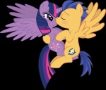 blue_hair blush cutie_mark duo eyes_closed feathered_wings feathers female feral forehead_kiss fur hair horn kissing male multicolored_hair pose purple_body purple_eyes purple_fur purple_hair simple_background smile transparent_background two_tone_hair wings benybing friendship_is_magic hasbro my_little_pony mythology flash_sentry_(mlp) twilight_sparkle_(mlp) equid equine mammal mythological_creature mythological_equine pegasus winged_unicorn absurd_res alpha_channel hi_res