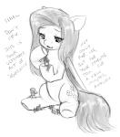 alloyrabbit applejack_(mlp) cutie_mark dialogue earth_pony english_text equid equine feathered_wings feathers female feral fluttershy_(mlp) friendship_is_magic group hair hasbro hooves horse long_hair mammal micro monochrome my_little_pony mythological_creature mythological_equine mythology pegasus pinkie_pie_(mlp) pony sitting text wings