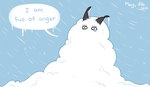 ambiguous_gender anthro biped bodily_fluids crying ear_tuft eyelashes frozen outside snow solo speech_bubble tears text tuft iskra kordi felid feline lynx mammal 2017 dated digital_media_(artwork) english_text