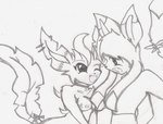 anthro breasts collar duo female hair looking_at_another looking_at_partner nipples nova16 open_mouth ribbon_(feature) small_breasts tail unknown_artist nintendo pokemon eeveelution generation_4_pokemon glaceon leafeon pokemon_(species) sketch traditional_media_(artwork)