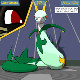 ambiguous_gender close-up clothing dialogue dialogue_box duo feral green_body latex latex_clothing latex_skinsuit orange_eyes page_number red_eyes skinsuit tail text tight_clothing aquinas_audax nintendo pokemon generation_1_pokemon generation_5_pokemon mammal murid murine pokemon_(species) rat rattata reptile rodent scalie serperior snake 1:1 3d_(artwork) absurd_res blender_(artwork) blender_eevee_(artwork) comic digital_media_(artwork) hi_res signature