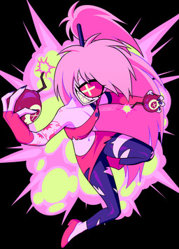 1_eye black_background bra_strap cartoon_freckles clothed clothing eyelashes female freckled_face freckled_shoulders freckles holding_bomb long_eyelashes not_furry simple_background solo enaic31 hazbin_hotel hellaverse cherri_bomb_(hazbin_hotel) cyclops demon demon_humanoid humanoid absurd_res hi_res