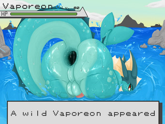 anthro anus ass_up backsack balls big_butt blue_body bodily_fluids butt gameplay_mechanics gaping gaping_anus genitals interspecies looking_at_viewer looking_back male nude outside penis presenting presenting_hindquarters raised_tail rear_view sea solo splashing_water tail text thick_thighs water spiced_icy nintendo pokemon eeveelution generation_1_pokemon pokemon_(species) vaporeon 4:3 absurd_res digital_media_(artwork) english_text hi_res