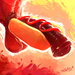 abs animal_genitalia animal_penis anthro balls big_balls big_penis bread crotch_shot equine_genitalia equine_penis erection faceless_character flared_penis food food_on_penis fur genital_focus genitals hot_dog_bun huge_penis ketchup male penis penis_focus simple_background solo three-quarter_view sidekick equid equine horse mammal 1:1 digital_media_(artwork) hi_res