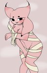 anthro bandage big_breasts black_body black_eyes black_fur blush bodily_fluids breasts cleavage clothed clothing covering covering_breasts dipstick_ears ear_markings ear_tuft embarrassed eyelashes female floppy_ears flustered fur grey_background lop_ears multicolored_ears narrowed_eyes navel open_mouth pink_background pink_body pink_fur simple_background skimpy solo sweat sweatdrop thick_thighs tuft wide_hips wraps dangome nine_sols red_candle_games lady_ethereal_(nine_sols) felid feline mammal solarian 2024 absurd_res digital_drawing_(artwork) digital_media_(artwork) hi_res portrait three-quarter_portrait