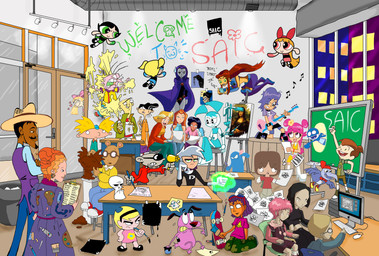 3_fingers 3_toes 4_fingers 5_fingers absolutely_everyone accessory angry animesque annoyed anthro apple_logo art_class bald black_clothing black_facial_hair black_footwear black_goatee black_hair black_hairband black_paint black_shirt black_shoes black_text black_topwear blonde_hair blue_baseball_cap blue_bottomwear blue_cap blue_clothing blue_hair blue_jeans blue_paint blue_pants blue_shirt blue_text blue_topwear bone bottomwear brown_body brown_bottomwear brown_clothing brown_eyewear brown_fur brown_glasses brown_hair brown_nose brown_shorts brush camo camo_bottomwear camo_clothing camo_pants camo_print camoflage_print cape cellphone chair chalkboard classroom clipboard clogs clothing computer crossed_arms denim denim_bottomwear denim_clothing desk dot_eyes dress ear_piercing ear_ring electronics eyebrows eyewear eyewear_on_head facial_hair feet female fingers fist floating floating_object flower flower_in_hair flower_shirt flying food footwear frown fur furniture glass_door glasses glue glue_trap glued goatee goggles goggles_on_head green_clothing green_eyes green_jacket green_paint green_sclera green_text green_tongue green_topwear grey_body grey_hair grey_skin group guitar hair hair_accessory hat headgear headwear heart_symbol holding_brush holding_cellphone holding_chalk holding_clipboard holding_object holding_paintbrush holding_pen holding_phone holding_smartphone hoodie hovering jacket jeans kneeling large_group long_hair looking_at_another male molding mouth_closed musical_instrument mustard mustard_bottle no_pupils not_furry not_furry_focus on_chair on_model open_mouth orange_body orange_clothing orange_hair orange_shirt orange_skin orange_topwear paint paintbrush painting_(action) painting_(object) pants pattern_bottomwear pattern_clothing pattern_dress pattern_pants pen pencil_(object) phone piercing pink_body pink_clothing pink_fur pink_hair pink_hair_bow pink_heart pink_hoodie pink_paint pink_shirt pink_text pink_tongue pink_topwear plant playing_guitar playing_music plucked_string_instrument purple_body purple_cape purple_clothing purple_fur purple_hair purple_topwear purple_vest raised_eyebrow red_clothing red_footwear red_hair red_shoes red_sneakers red_sweater red_topwear ring_piercing scared school shirt shoes short_hair shorts simple_eyes sitting sitting_on_chair sitting_on_stool skateboard skeleton skull skull_head smartphone smile sneakers socks speech_bubble standing straw_hat string_instrument stuck style_crossover sunglasses sweatdrop_(iconography) sweater table tan_bottomwear tan_clothing tan_pants teacher text texting toes tongue tongue_out topwear twintails_(hairstyle) vehicle vest white_clothing white_footwear white_socks white_text writing_text yellow_clothing yellow_speech_bubble yellow_sweater yellow_topwear centaurhillzone arthur_(series) cartoon_network chalkzone class_of_3000 codename:_kids_next_door courage_the_cowardly_dog danny_phantom dc_comics ed_edd_n_eddy foster's_home_for_imaginary_friends hey_arnold! hi_hi_puffy_amiyumi mona_lisa_(painting) my_life_as_a_teenage_robot nickelodeon pbs powerpuff_girls rocket_power sunny_d teen_titans teen_titans_(television_series) the_grim_adventures_of_billy_and_mandy the_magic_school_bus totally_spies! aelita_schaeffer aelita_schaeffer_(code_lyoko) alex_(totally_spies!) ami_onuki arnold_shortman arthur_read blooregard_q._kazoo blossom_(powerpuff_girls) bubbles_(powerpuff_girls) buttercup_(powerpuff_girls) clover_(totally_spies!) courage_the_cowardly_dog_(character) danny_fenton dick_grayson digit_(cyberchase) ed_(ed_edd_n_eddy) ed_(eene) edd_(eene) eddy_(eene) grim_(tgaobam) helga_pataki jenny_wakeman jeremie_belpois mac_(fhfif) mandy_(tgaobam) ms._frizzle nigel_uno numbuh_1 raven_(dc) regina_rocket robin_(dc) rudy_tabootie sam_(totally_spies!) snap_(chalkzone) starfire_(teen_titans) sunny_bridges yumi_ishiyama yumi_ishiyama_(code_lyoko) yumi_yoshimura aardvark animated_skeleton avian beagle bird canid canine canis domestic_dog ghost human humanoid hunting_dog imaginary_friend mammal robot_anthro scent_hound spirit tamaranean undead 2013 absurd_res crossover digital_media_(artwork) english_description english_text hi_res microsoft_paint_(artwork) sibling_(lore) sister_(lore) sisters_(lore) triplets_(lore)
