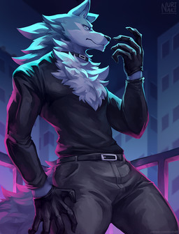 anthro clothing gloves handwear male solo nurinaki brand_new_animal studio_trigger shirou_ogami canid canine canis mammal wolf 2020 digital_media_(artwork) digital_painting_(artwork) painting_(artwork)