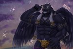 anthro biped bulge chest_tuft claws clothed clothing dark_body dark_fur detailed_bulge fur hair male male_anthro muscular muscular_male nipples pecs solo speedo swimwear topless topless_male tuft white_hair yellow_body yellow_fur duckaphion lifewonders tokyo_afterschool_summoners tezcatlipoca_(tas) felid feline jaguar mammal pantherine hi_res