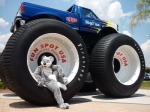 anthro blue_eyes car clothing costume fursuit light_truck male monster_truck motor_vehicle pickup_truck real solo truck vehicle unknown_artist twinkie mammal mustelid otter 2010 4:3 grandfathered_content unavailable_at_source wallpaper