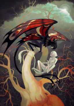 ambiguous_gender black_body black_ears black_fur black_hair black_tail black_wings branch brown_wings cloud cloudy_sky detailed_background dot_eyes duo forked_tail fur hair insect_wings leg_markings lepidopteran_wings looking_at_another markings neck_tuft purple_body purple_fur purple_wings red_wings roots simple_eyes sky socks_(marking) tail tan_wings tuft unusual_anatomy unusual_tail white_body white_fur white_tail wing_markings wings jejejunum european_mythology greek_mythology mythology pest_(jejejunum) secret_(jejejunum) animal_humanoid arthropod arthropod_humanoid avian avian_humanoid dragon dragon_humanoid harpy harpy_humanoid humanoid insect insect_humanoid lepidopteran lepidopteran_humanoid moth_humanoid mythological_avian mythological_creature mythological_scalie nethermare scalie spirit 2025 digital_media_(artwork) digital_painting_(artwork) hi_res painting_(artwork) shaded