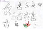 anthro bottomwear clothing floral_pattern floral_print how-to male pink_body pink_skin shorts simple_background solo white_background stepanda nickelodeon spongebob_squarepants patrick_star asterozoan echinoderm marine starfish 2006 guide_lines sketch sketch_page