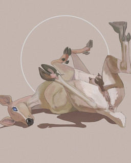 animal_genitalia animal_vulva anus bedroom_eyes blue_eyes butt cervine_genitalia cervine_vulva female feral genitals hooves lying narrowed_eyes on_back presenting presenting_hindquarters presenting_vulva scut_tail seductive short_tail solo tail teats vulva cosmiclife grace_(despairdog) deer mammal 4:5 absurd_res hi_res huge_filesize