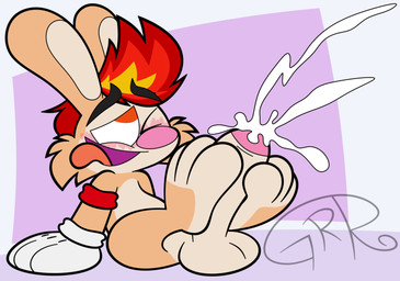 3_toes 4_fingers anthro armband autofootjob balls big_feet big_penis blush cartoon_gloves ejaculation feet fingers foot_fetish foot_play genitals glans humanoid_genitalia humanoid_penis male masturbation open_mouth orange_tongue paws penile penis solo toes tongue tongue_out toony two-footed_autofootjob conditional_dnp sr-g nix_(tamerkoh) lagomorph leporid mammal rabbit digital_media_(artwork)