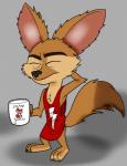 anthro clothed clothing container cup dipstick_tail eyes_closed fur holding_container holding_cup holding_object male markings multicolored_tail oversized_clothing solo tail tail_markings tired two_tone_tail anarchyinthenyc blu3danny disney zootopia finnick_(zootopia) canid canine fennec_fox fox mammal true_fox 2016 artist_collaboration hi_res