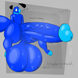 antennae_(anatomy) big_tail blue_body blue_skin blush bodily_fluids genitals glistening glistening_body hyper hyper_genitalia male neck_tuft penis simple_background solo sweat tail text thick_thighs tuft vein veiny_penis sea_scope toby_(sea_scope) arthropod bee goo_creature hybrid hymenopteran insect lagomorph leporid mammal rabbit 1:1 colored_sketch english_text hi_res shaded sketch